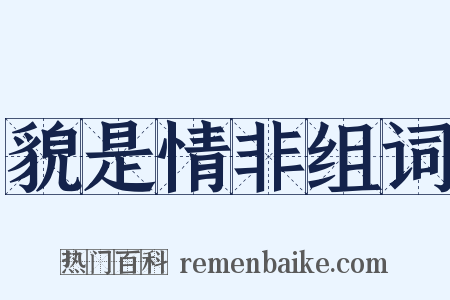貌是情非组词是什么意思的图片